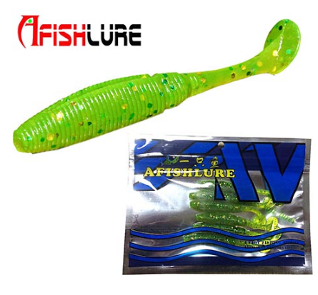 AFISHLURE 6pcs/lot T Tail Soft Worm 3.2g 75mm Paddle wobbler fishing lure for bass Fishing Bait Grub Swimbait – view 9