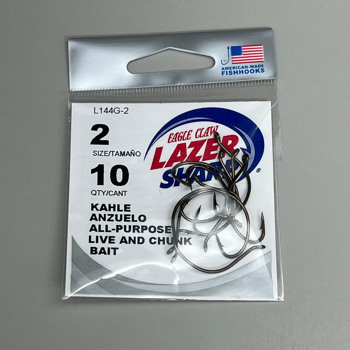 EAGLE CLAW (5 PACK) All Purpose Khale Live/Chunk Bait Bronze #2 10pc L144G-2 – view 3