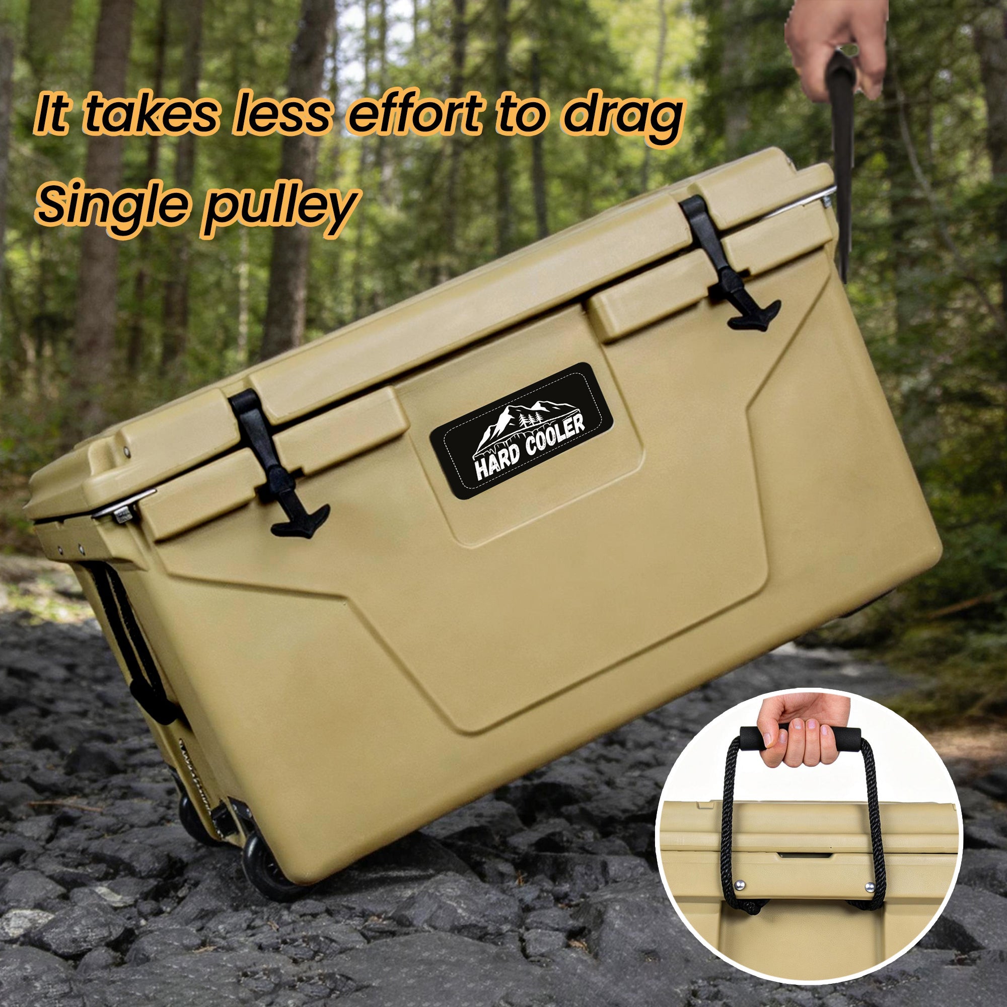 85 Quart Khaki Cooler – Bear-Resistant Rotomolded Ice Chest