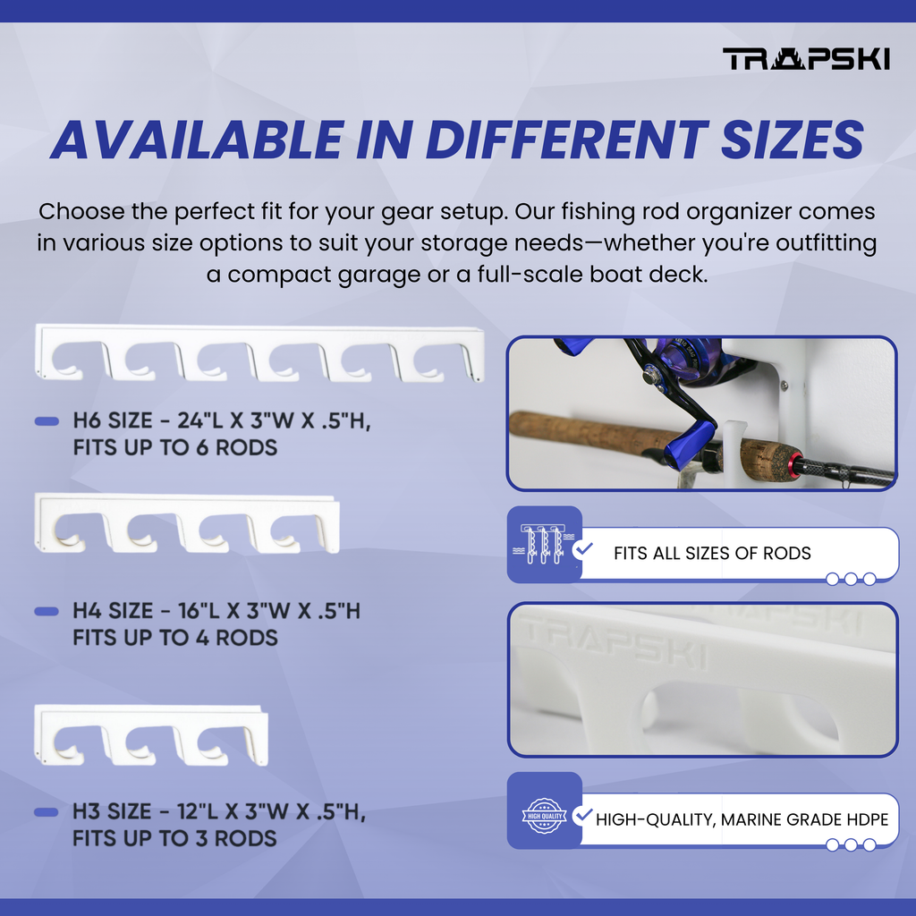 Made in the USA Fishing Rod Rack | Wall or Ceiling Mounted – view 6