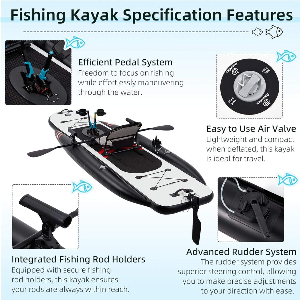 Premium 12FT Lightweight Inflatable Fishing Kayak With Pedal System (SAK15079) – view 8