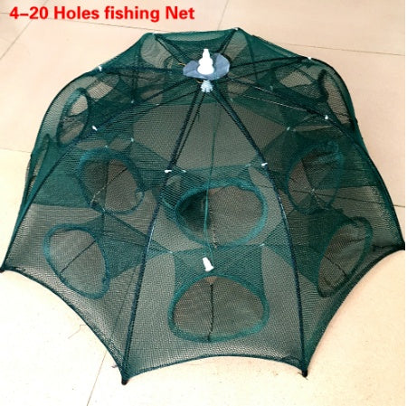Strengthened 4-20 Holes Automatic Fishing Net Shrimp Cage Nylon Foldable Fish Trap Cast Net Cast Fold Crab Trap – view 6
