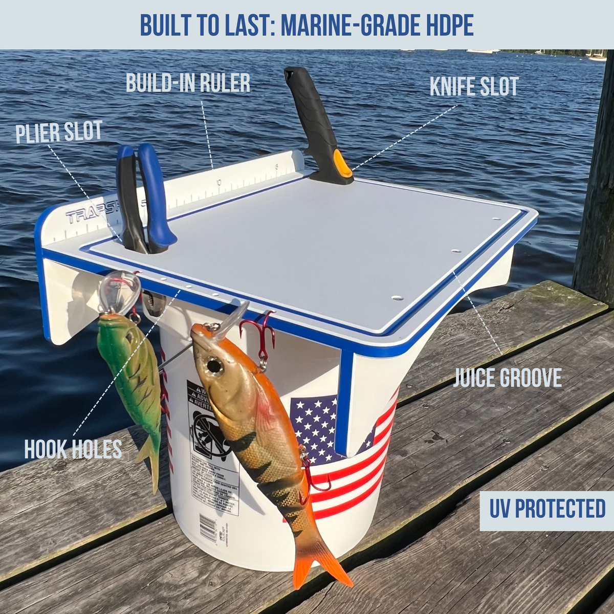 Made in the USA | Premium Single Bucket Raised 18" Fillet Table and Cutting Board – view 2