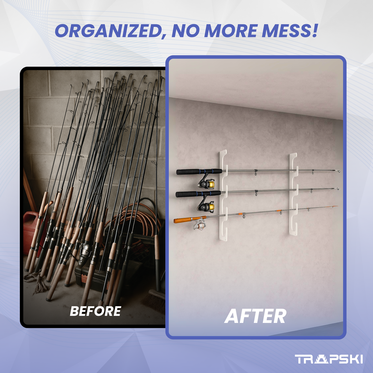 Made in the USA Fishing Rod Rack | Wall or Ceiling Mounted – view 9