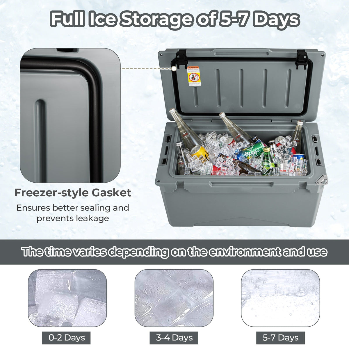 50 QT Rotomolded Cooler Insulated Portable Ice Chest with Integrated Cup Holders – view 5
