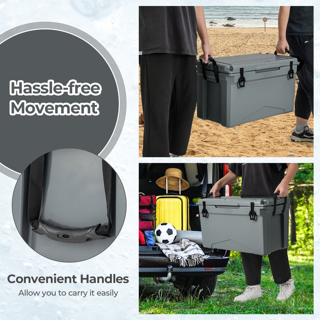 50 QT Rotomolded Cooler Insulated Portable Ice Chest with Integrated Cup Holders – view 7