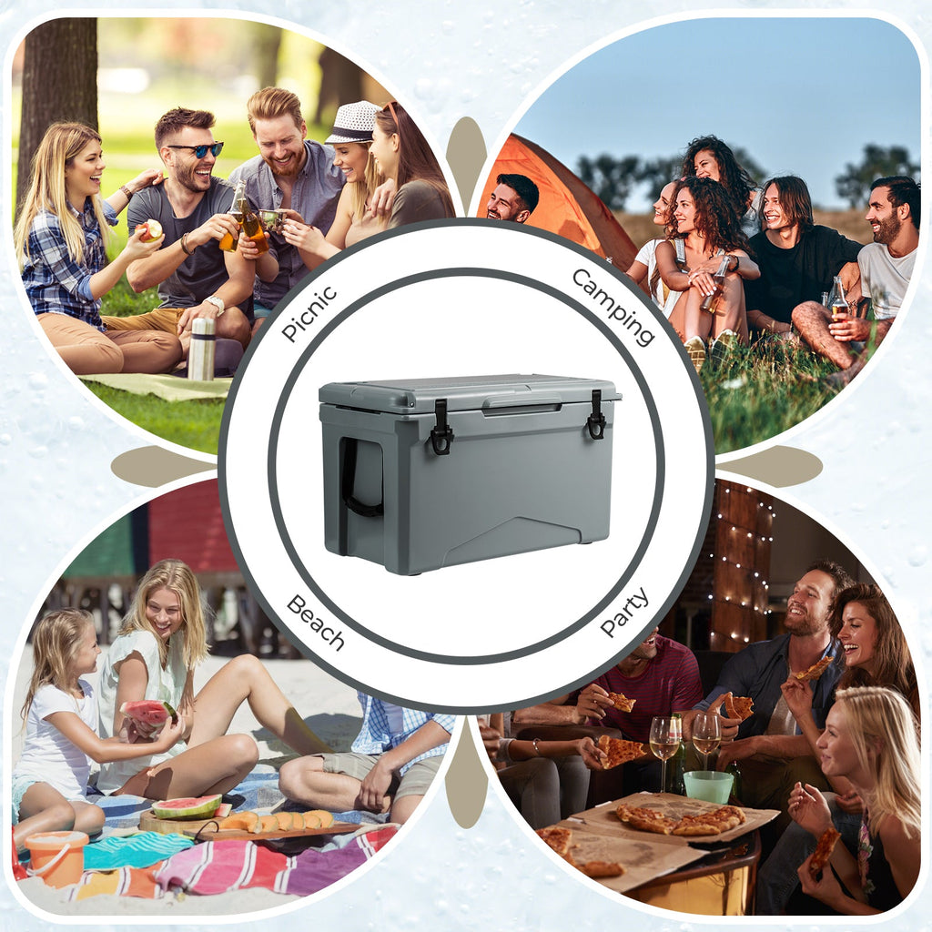 50 QT Rotomolded Cooler Insulated Portable Ice Chest with Integrated Cup Holders – view 8