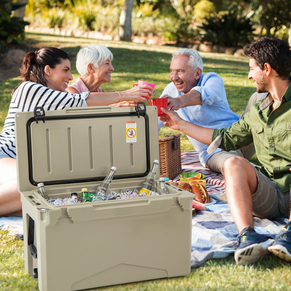 50 QT Rotomolded Cooler Insulated Portable Ice Chest with Integrated Cup Holders – view 9
