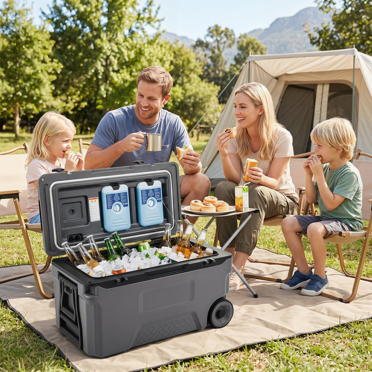 53 Quart Rolling Cooler with Wheels and Fish Ruler – view 9