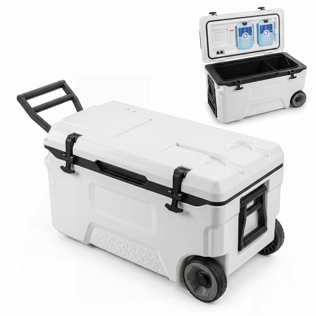 53 Quart Rolling Cooler with Wheels and Fish Ruler – view 2