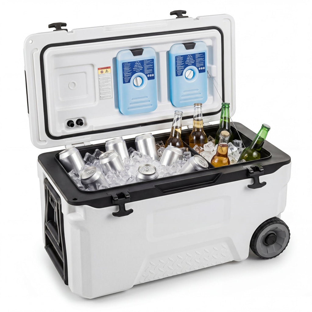 53 Quart Rolling Cooler with Wheels and Fish Ruler – view 3