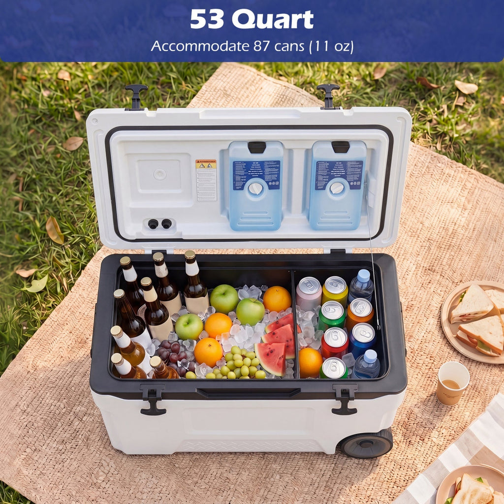 53 Quart Rolling Cooler with Wheels and Fish Ruler – view 7
