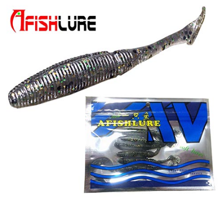 AFISHLURE 6pcs/lot T Tail Soft Worm 3.2g 75mm Paddle wobbler fishing lure for bass Fishing Bait Grub Swimbait – view 8