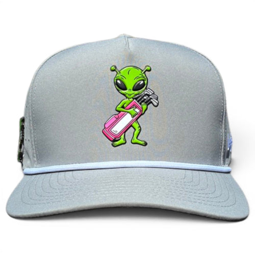 Alien Caddy Golf Hat | Snapback Cap | Built-in Magnetic Ball Marker Holder + Marker Included | Adjustable Gray Alien – view 2