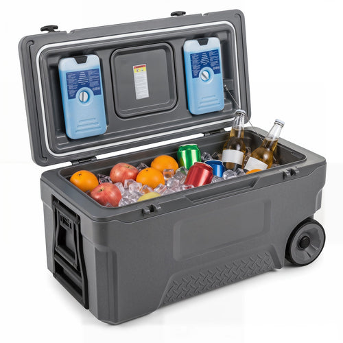 74 Quart Rolling Cooler with Wheels and Fish Ruler – view 2