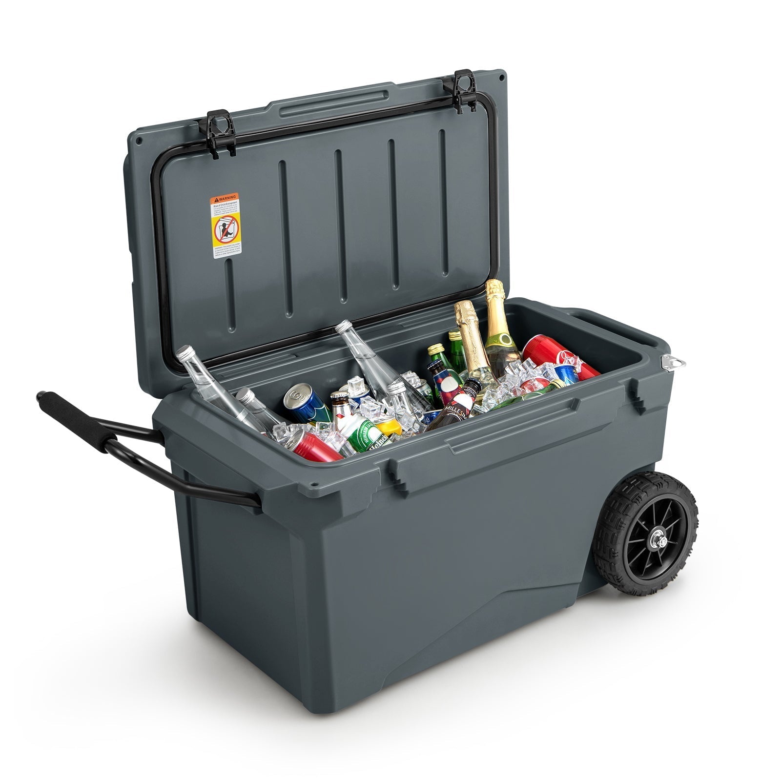 75 Quart Portable Cooler Rotomolded Ice Chest with Handles and Wheels