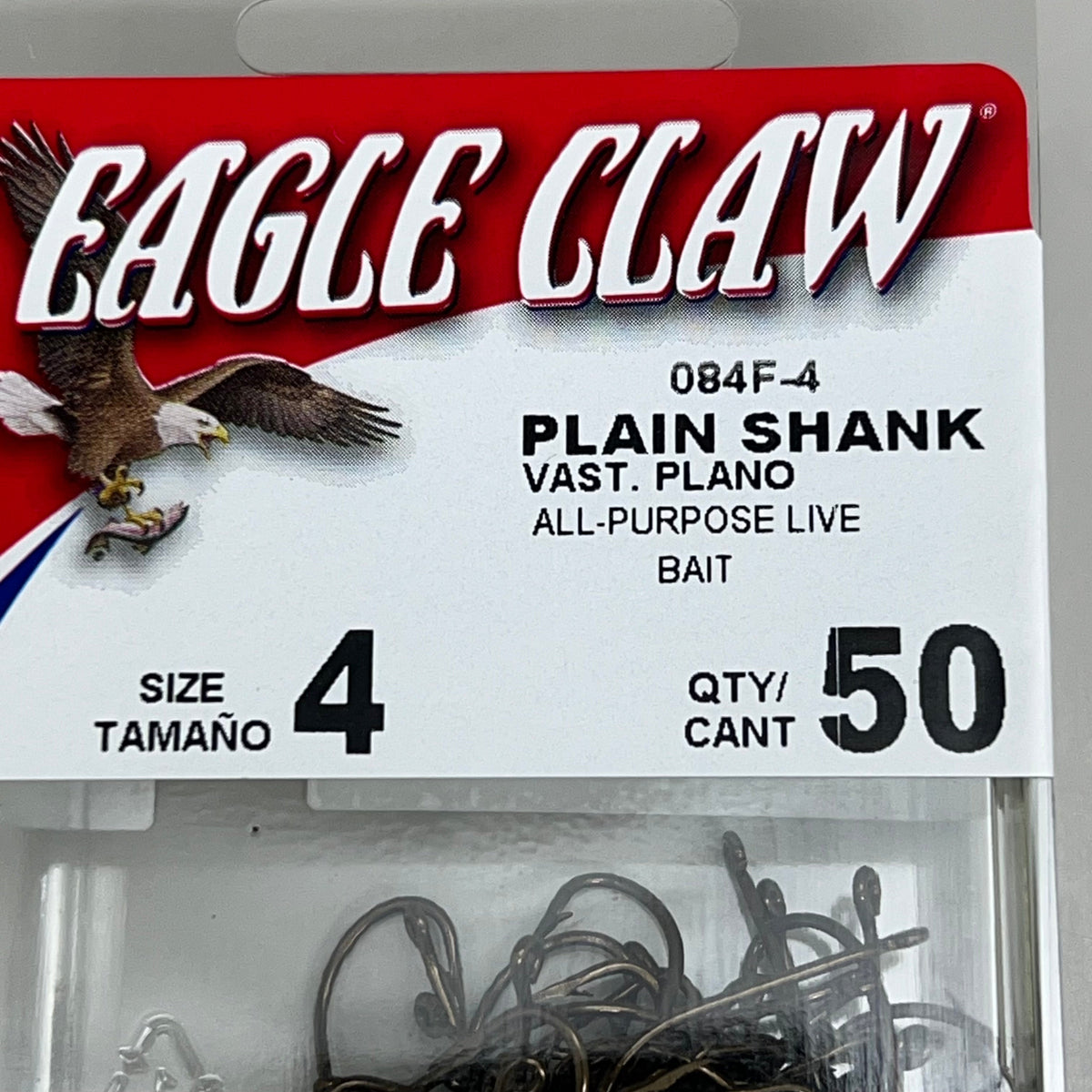 EAGLE CLAW Ultra Sharp All Purpose Live Bait Plain Shank Bronze #4 50pc 084F-4 – view 3