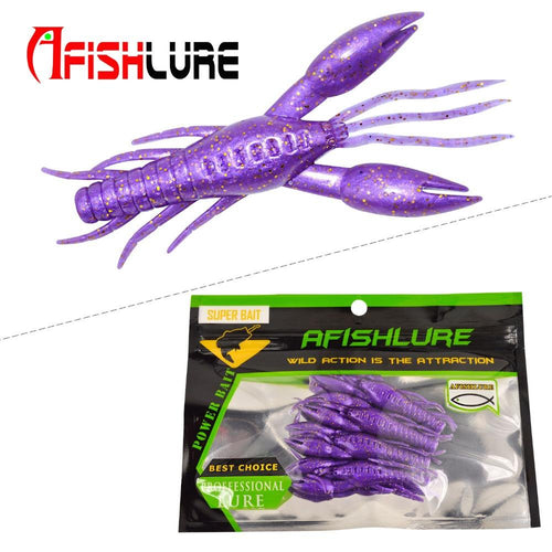 AFISHLURE 4pcs/lot  AR-14 hammer Crab clamp Shrimp 80mm 5.5g claw Bait artificial lure sauce green bait Swimbait – view 2