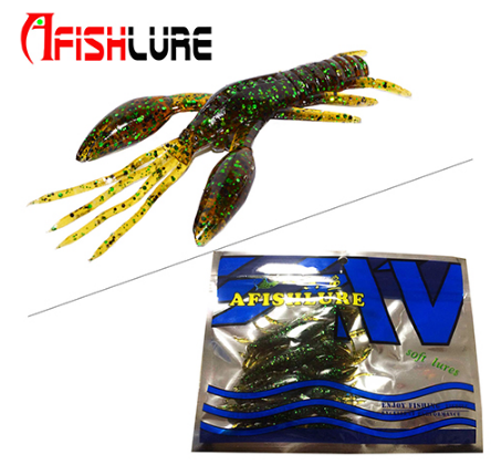 AFISHLURE 4pcs/lot  AR-14 hammer Crab clamp Shrimp 80mm 5.5g claw Bait artificial lure sauce green bait Swimbait – view 10
