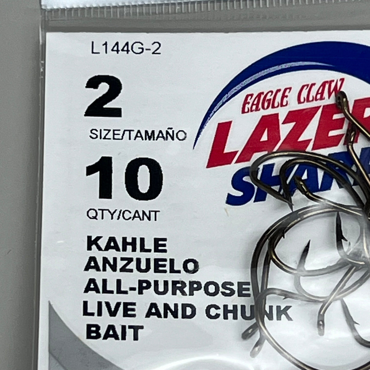 EAGLE CLAW (5 PACK) All Purpose Khale Live/Chunk Bait Bronze #2 10pc L144G-2 – view 4