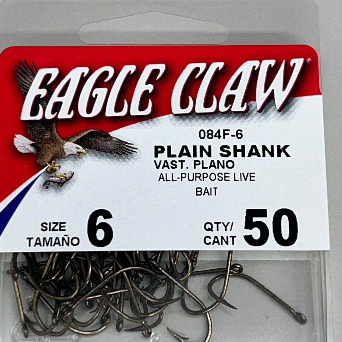 EAGLE CLAW Sharp Plain Shank All Purpose Live Bait Holder Bronze #6 50pc 084F-6 – view 3