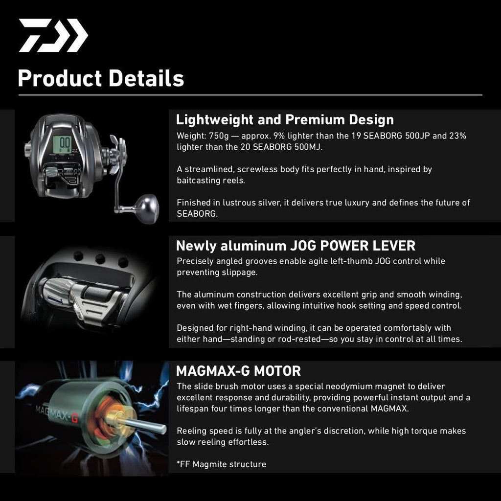 Daiwa 2026 Seaborg 500J Electric Reel