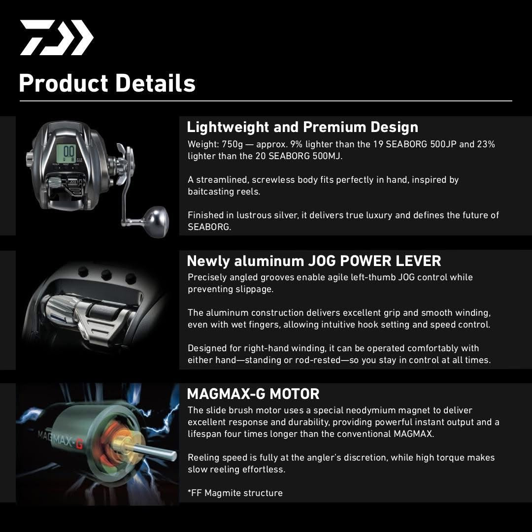 Daiwa 2026 Seaborg 500J Electric Reel