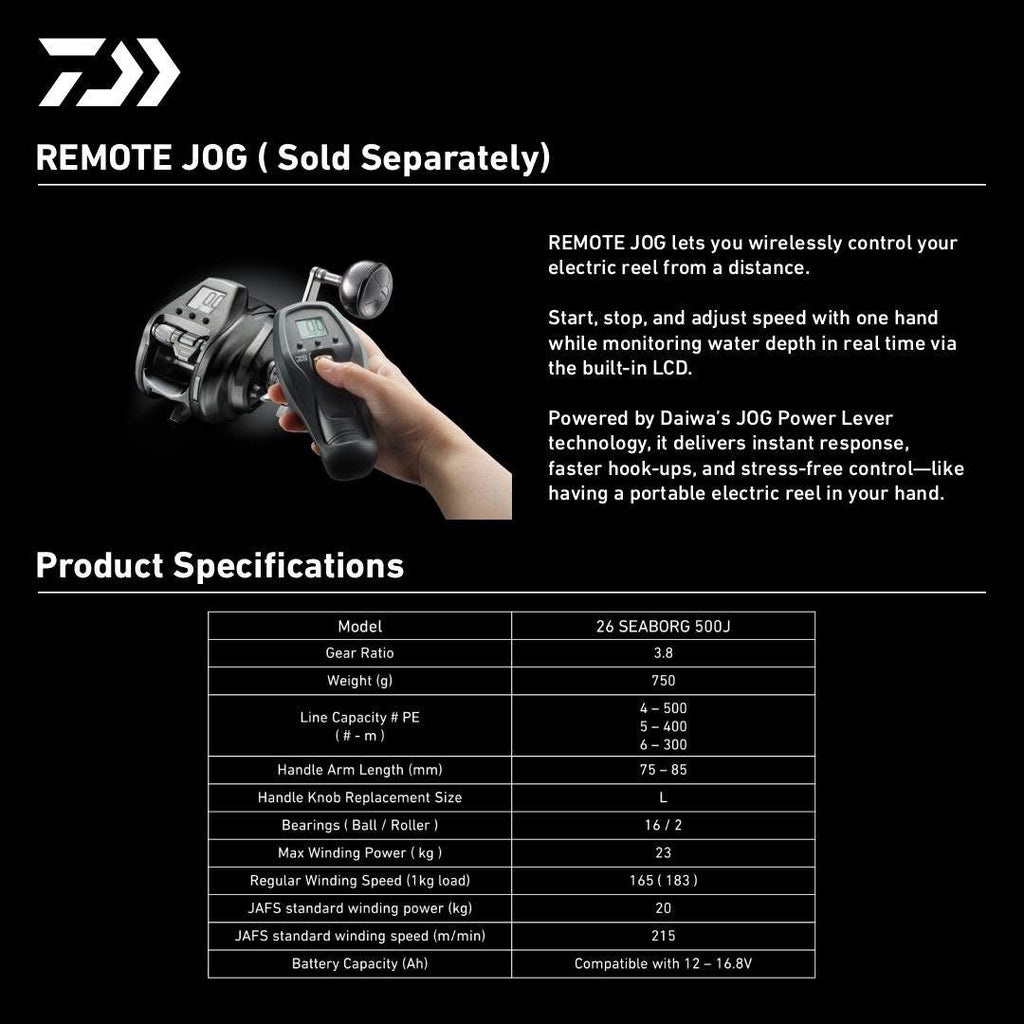 Daiwa 2026 Seaborg 500J Electric Reel