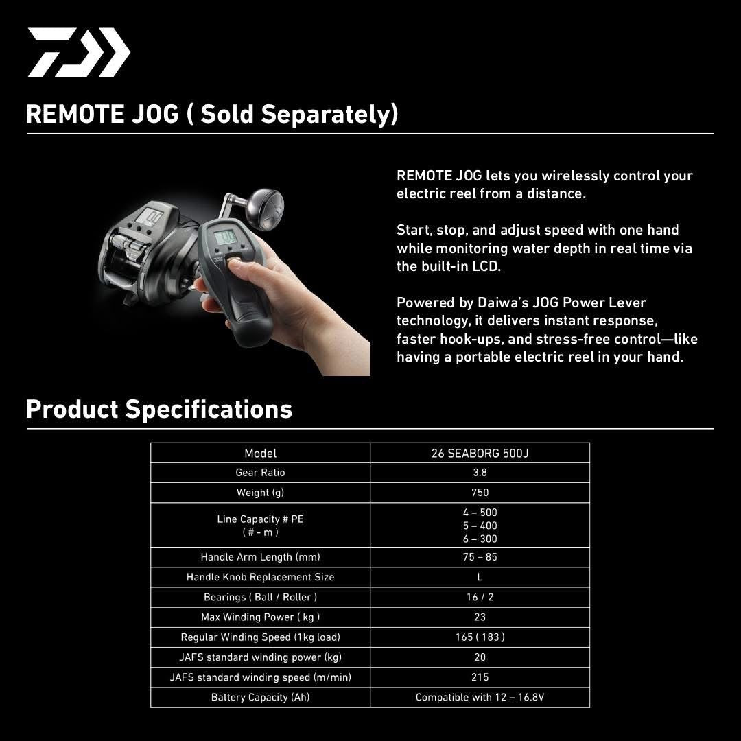 Daiwa 2026 Seaborg 500J Electric Reel