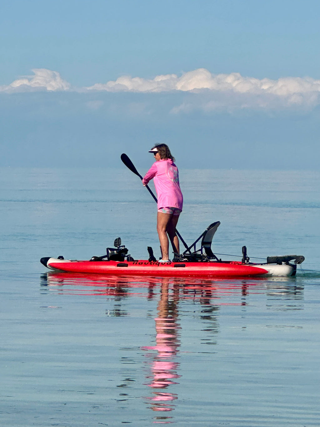 Nautiqua | ARUBA | Deluxe Paddleboard Fishing Pedal Kayak | Red – view 3