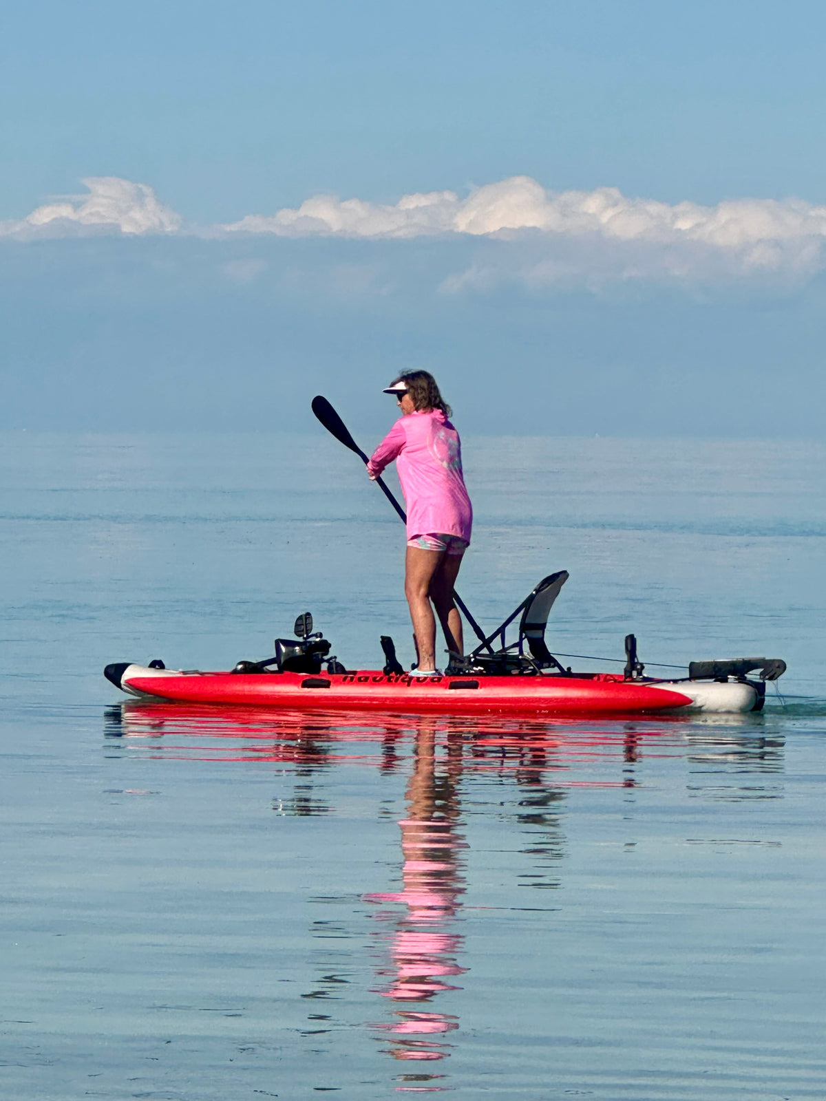 Nautiqua | ARUBA | Deluxe Paddleboard Fishing Pedal Kayak | Red – view 3