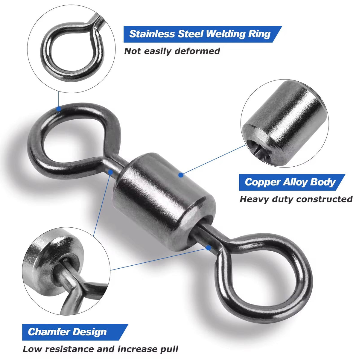 Rolling Barrel Swivels – view 2