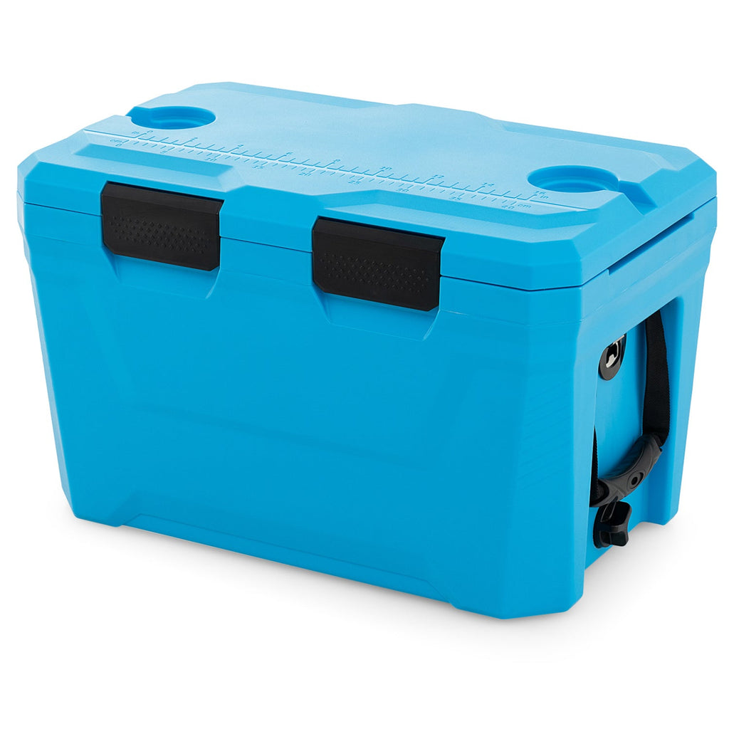 Insulated Portable Cooler Hard Shell Ice Chest with 2 Cup Holders Bottle Opener and Drain Plug