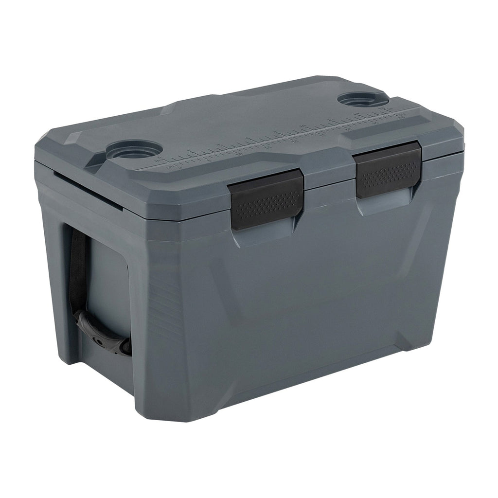 Insulated Portable Cooler Hard Shell Ice Chest with 2 Cup Holders Bottle Opener and Drain Plug