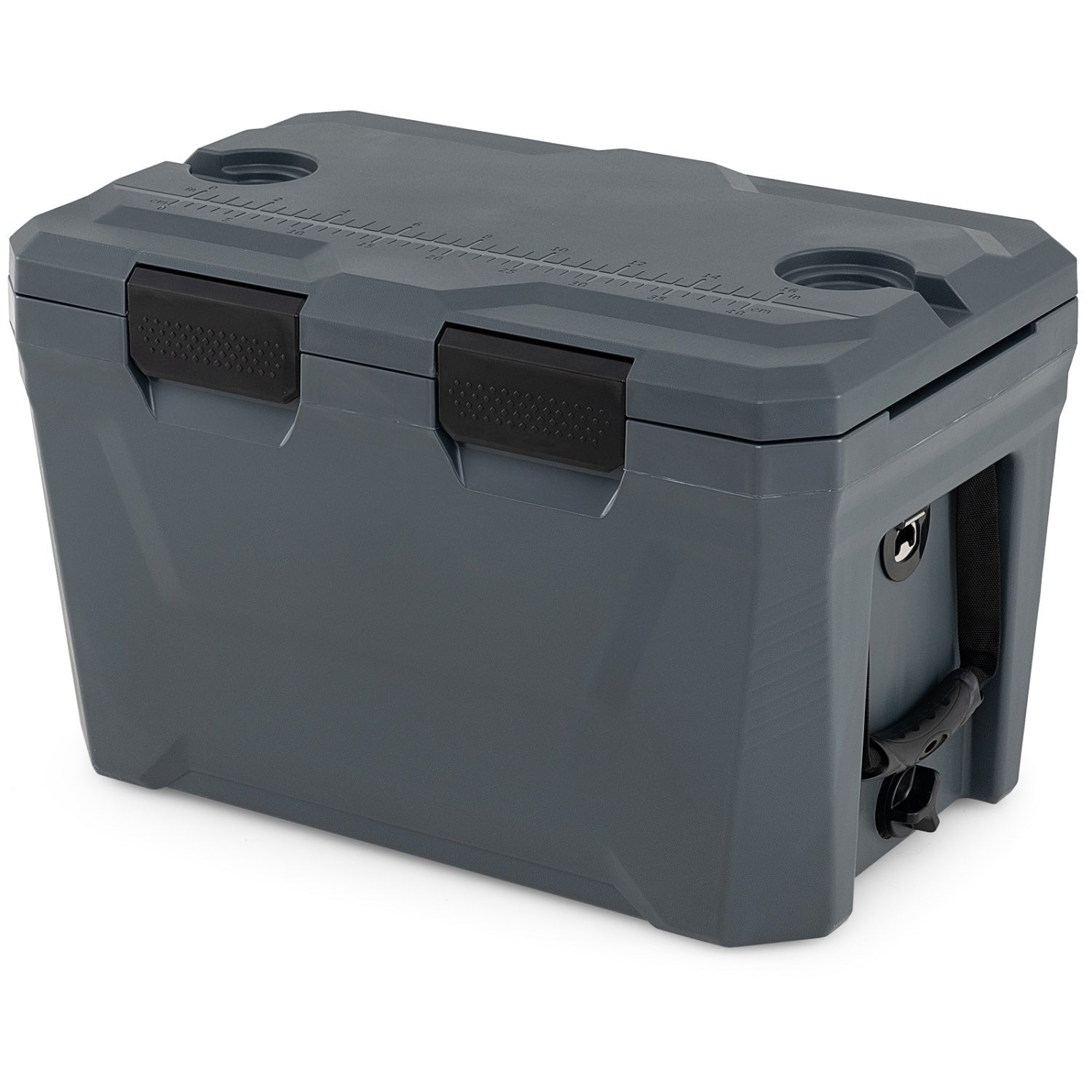 Insulated Portable Cooler Hard Shell Ice Chest with 2 Cup Holders Bottle Opener and Drain Plug