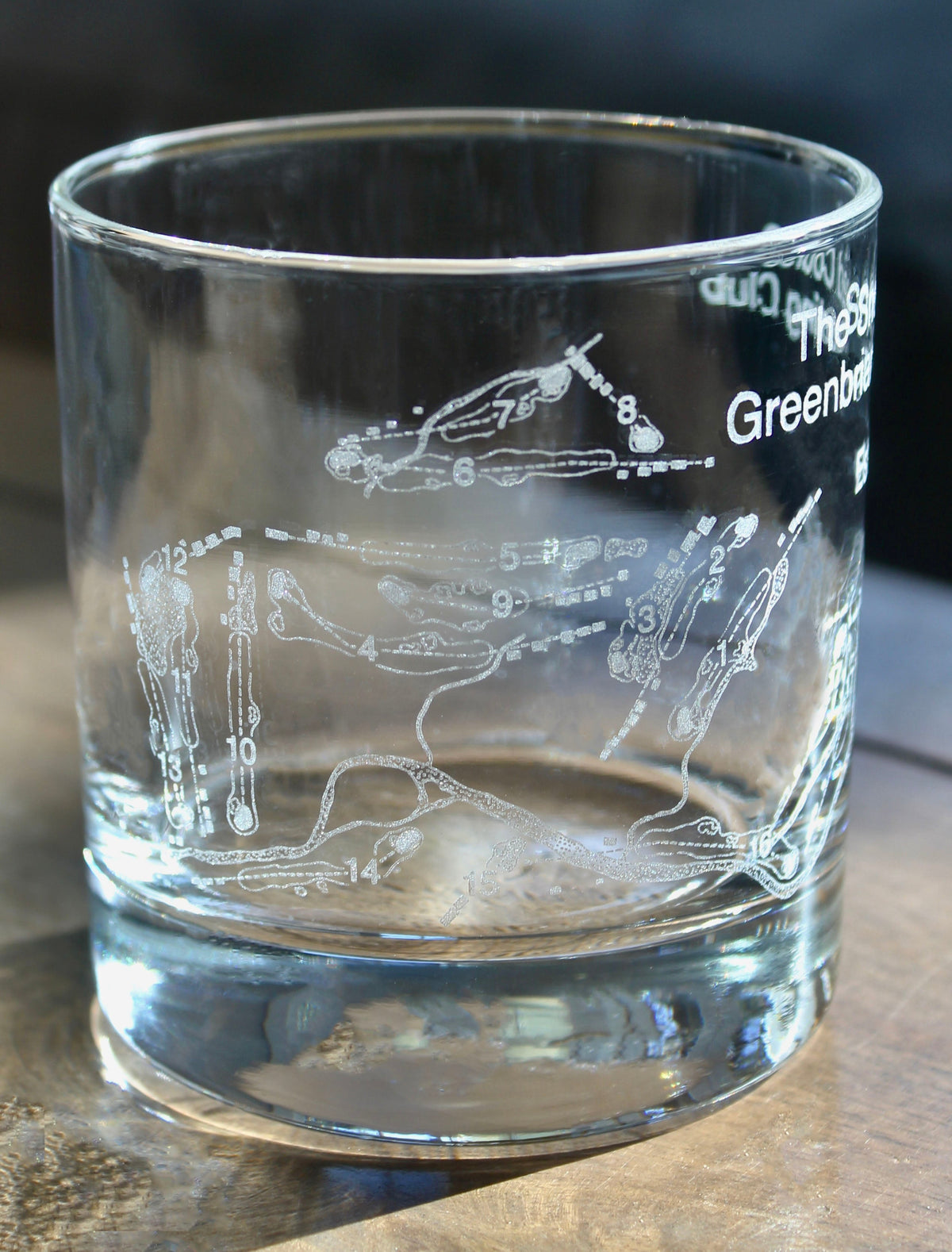 The Snead Course - Greenbrier Sporting Club - Laser Engraved Golf Course Map Glasses – view 5