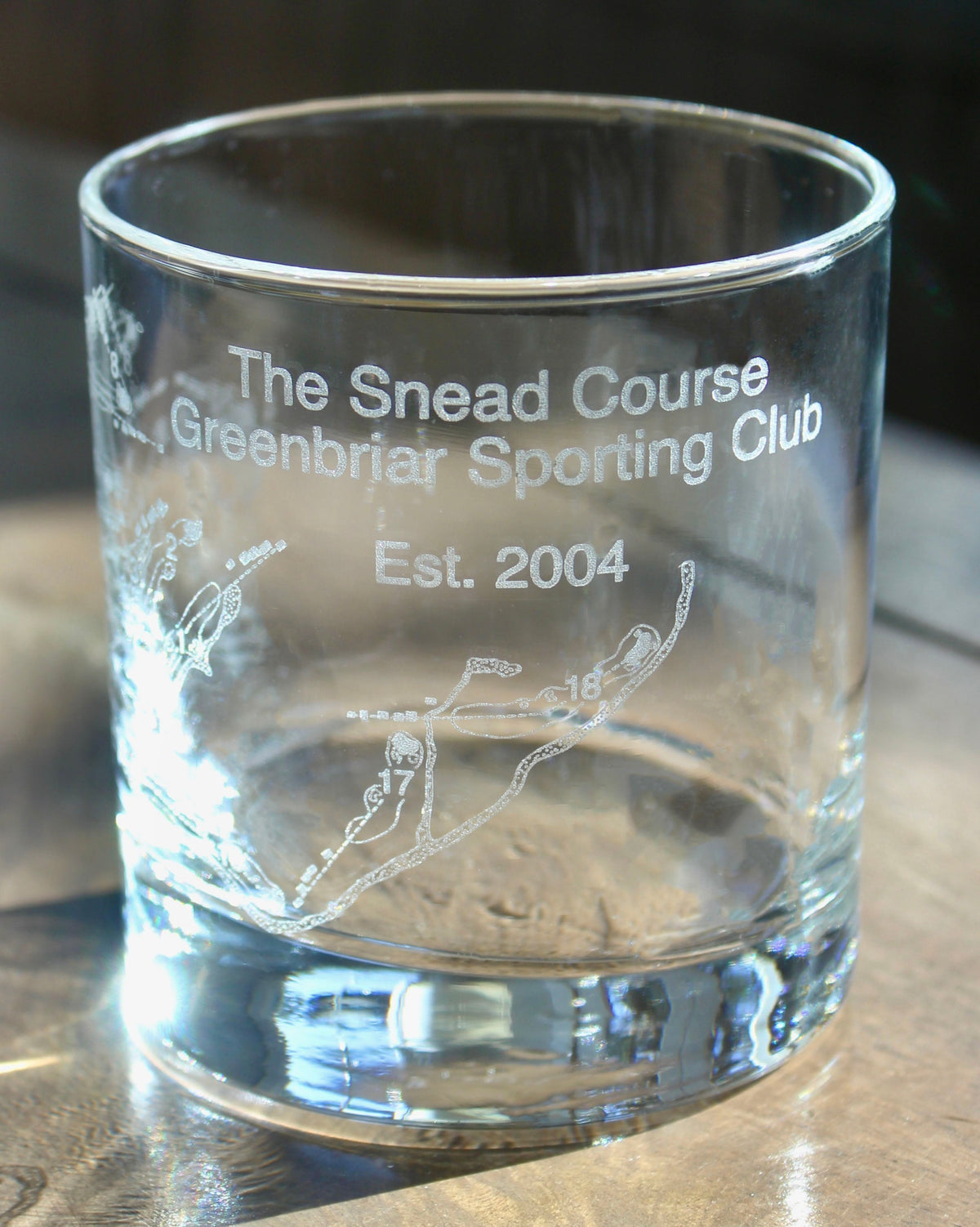 The Snead Course - Greenbrier Sporting Club - Laser Engraved Golf Course Map Glasses – view 4