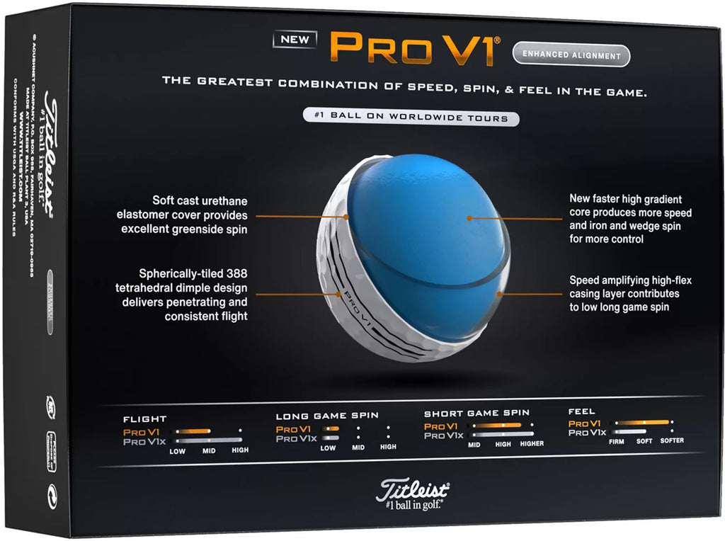 Titleist 2026 Pro V1 Enhanced Alignment Golf Balls