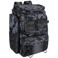 42L/11Gal Fishing Backpack Large Capacity Fishing Tackle Storage Bag with Rod Holders 16-Pocket Water-Resistant with Divider
