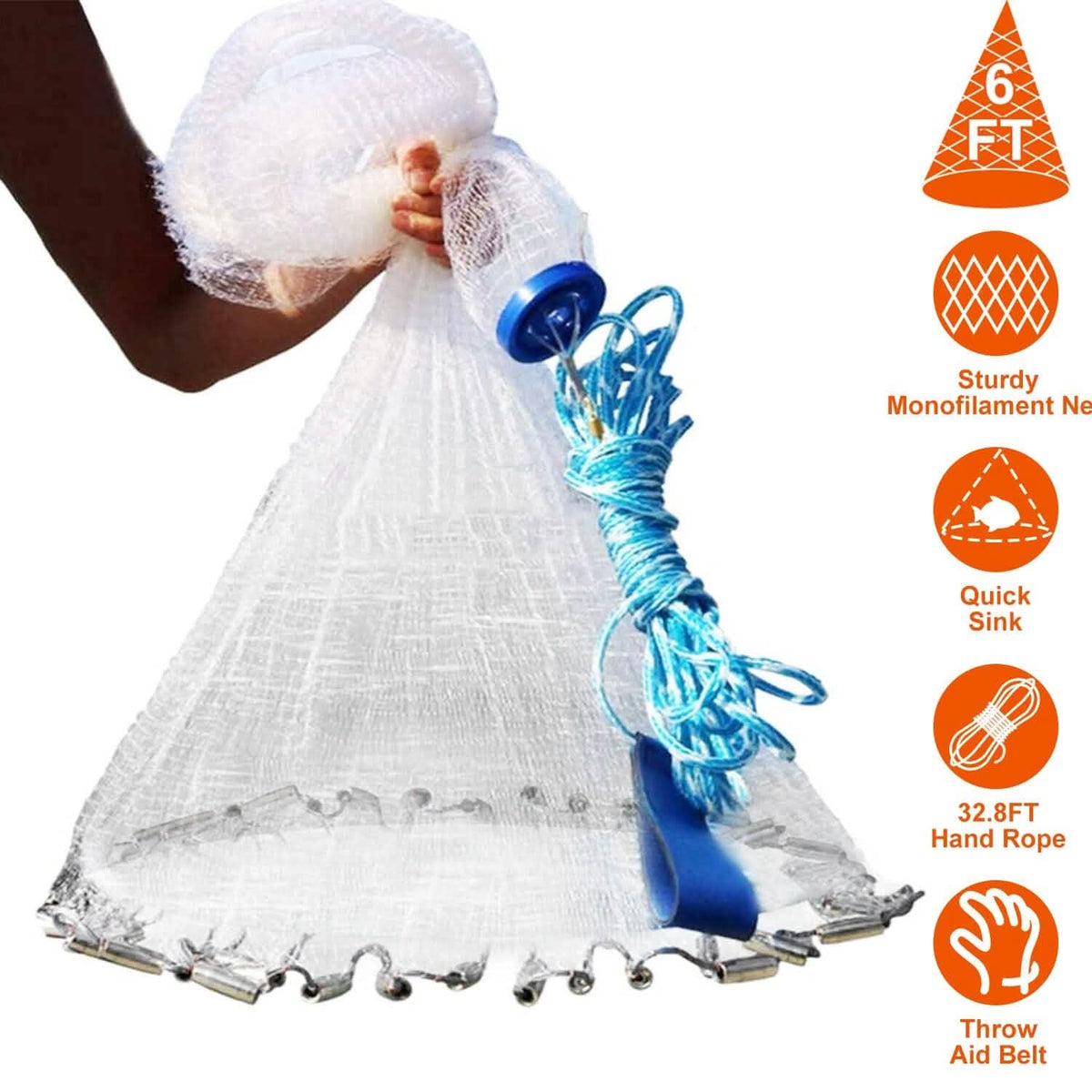 Fishing Cast Net Bait Trap Heavy Duty – view 5