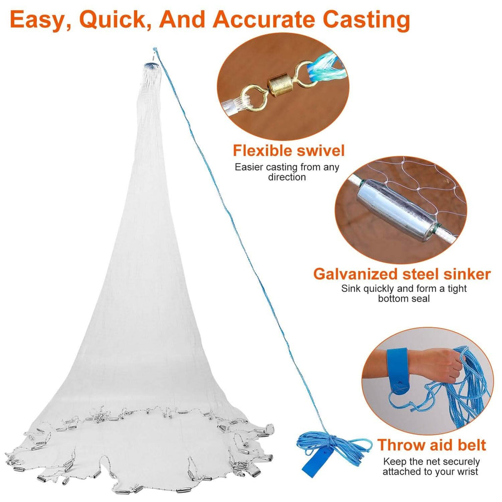 Fishing Cast Net Bait Trap Heavy Duty – view 6