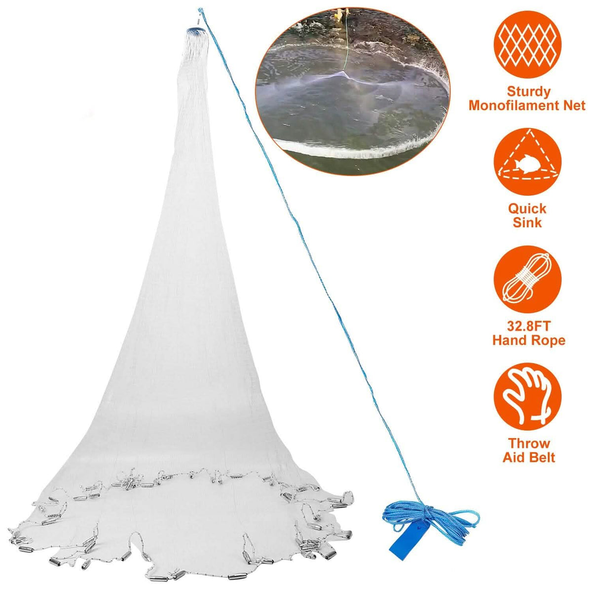 Fishing Cast Net Bait Trap Heavy Duty – view 4