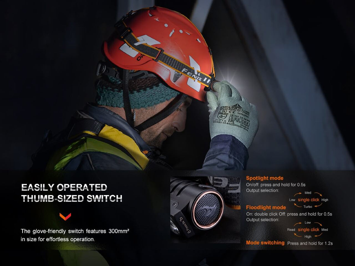 Fenix HM71R Rechargeable Industrial LED Headlamp – view 3
