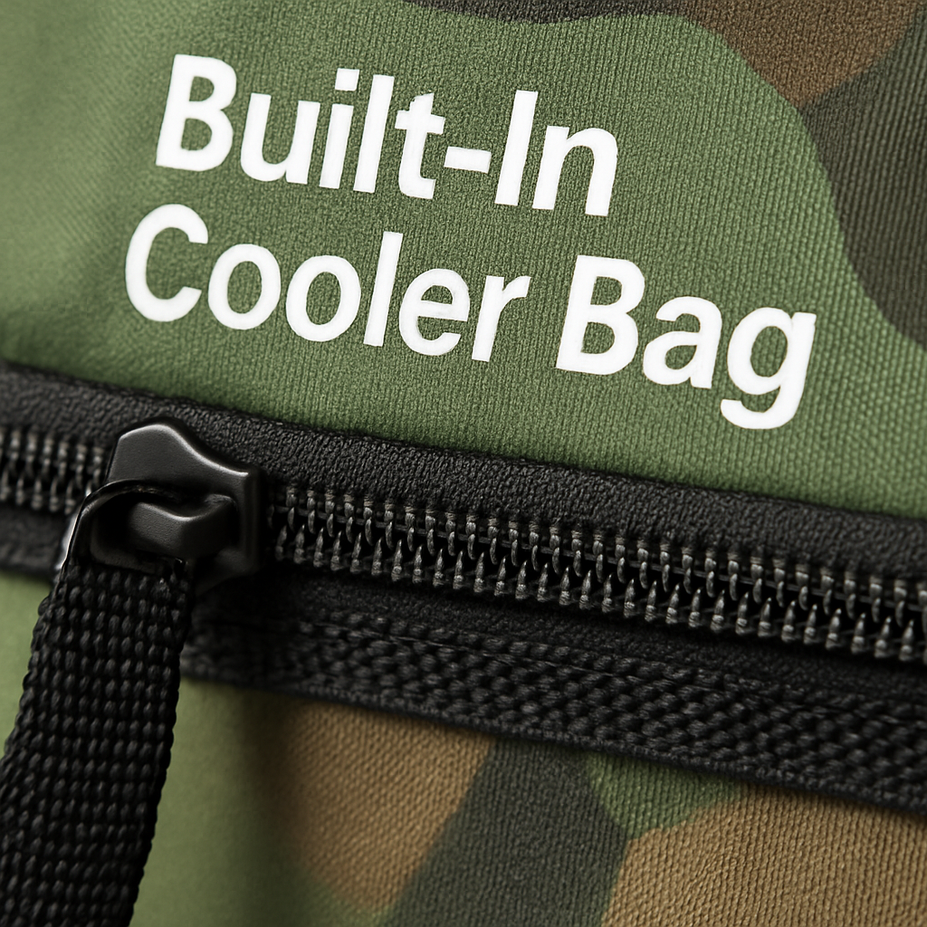 Foldable Fishing Chair with Backrest and Cooler Bag