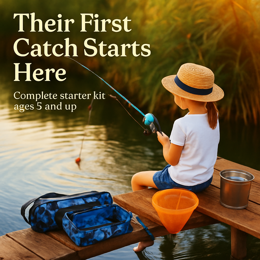 Kids Fishing Pole Set - Telescopic Rod & Spincast Reel Kit