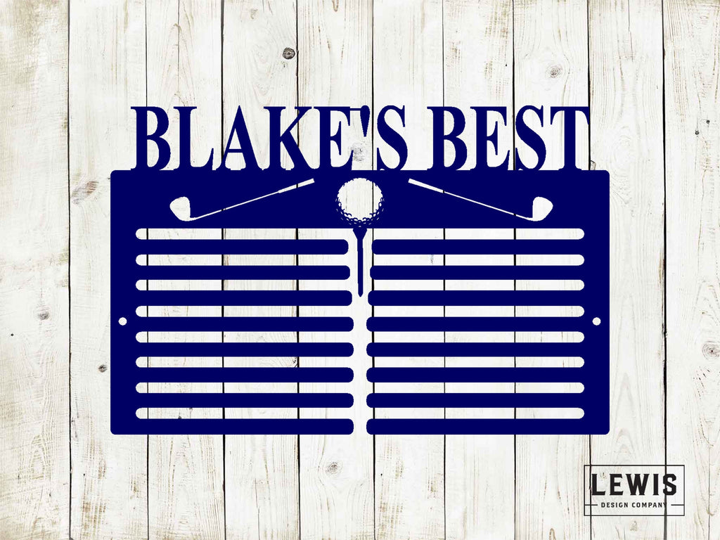 Golf Scorecard Display with Clubs | Personalized Metal Golf Decor – view 3
