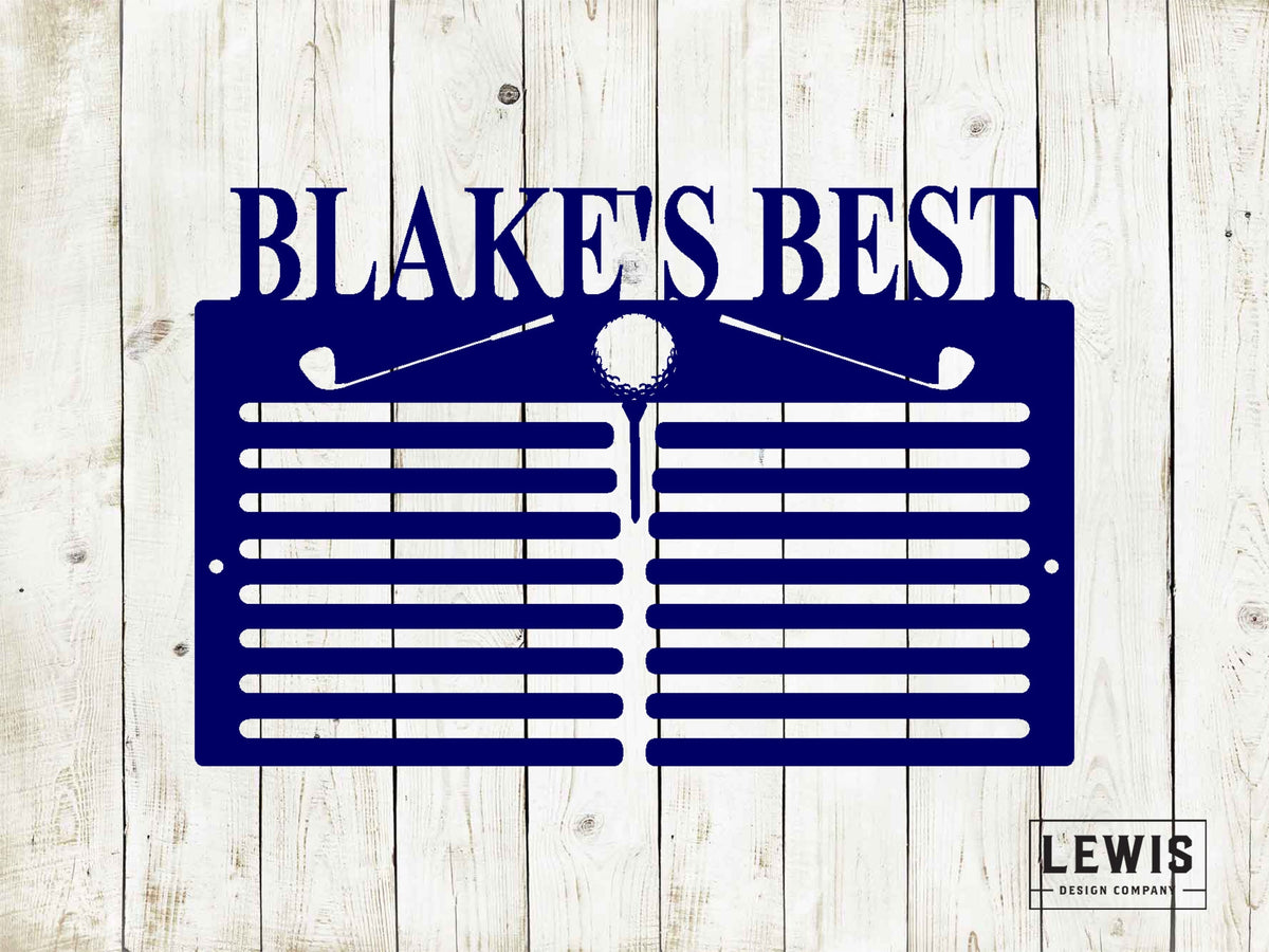 Golf Scorecard Display with Clubs | Personalized Metal Golf Decor – view 3