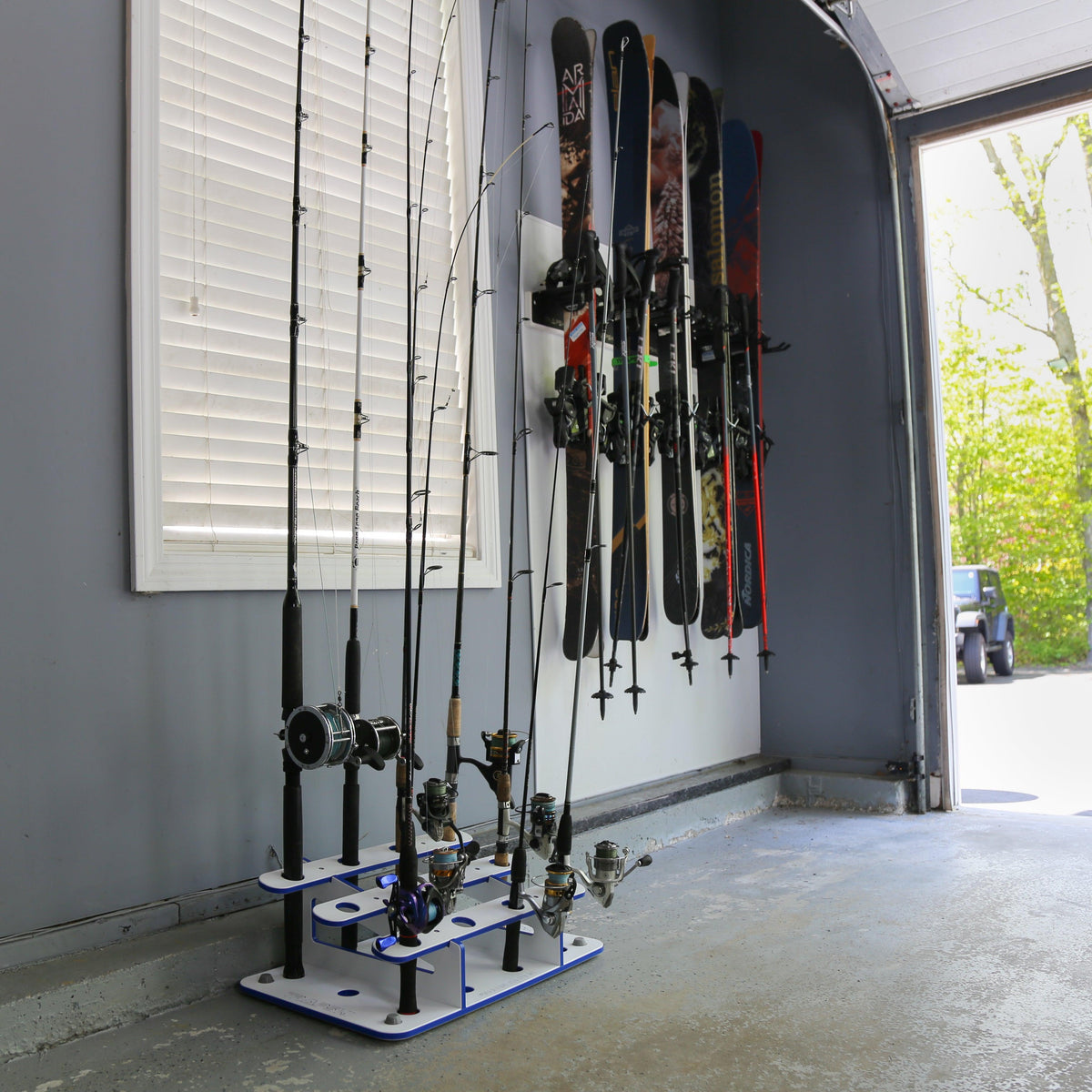 Made in the USA Fishing Rod Rack | 12 Pole Waterproof Wash-down | Dock, Garage, Boat, Storage – view 5