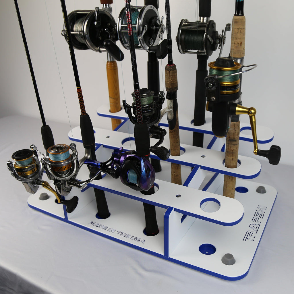 Made in the USA Fishing Rod Rack | 12 Pole Waterproof Wash-down | Dock, Garage, Boat, Storage – view 7