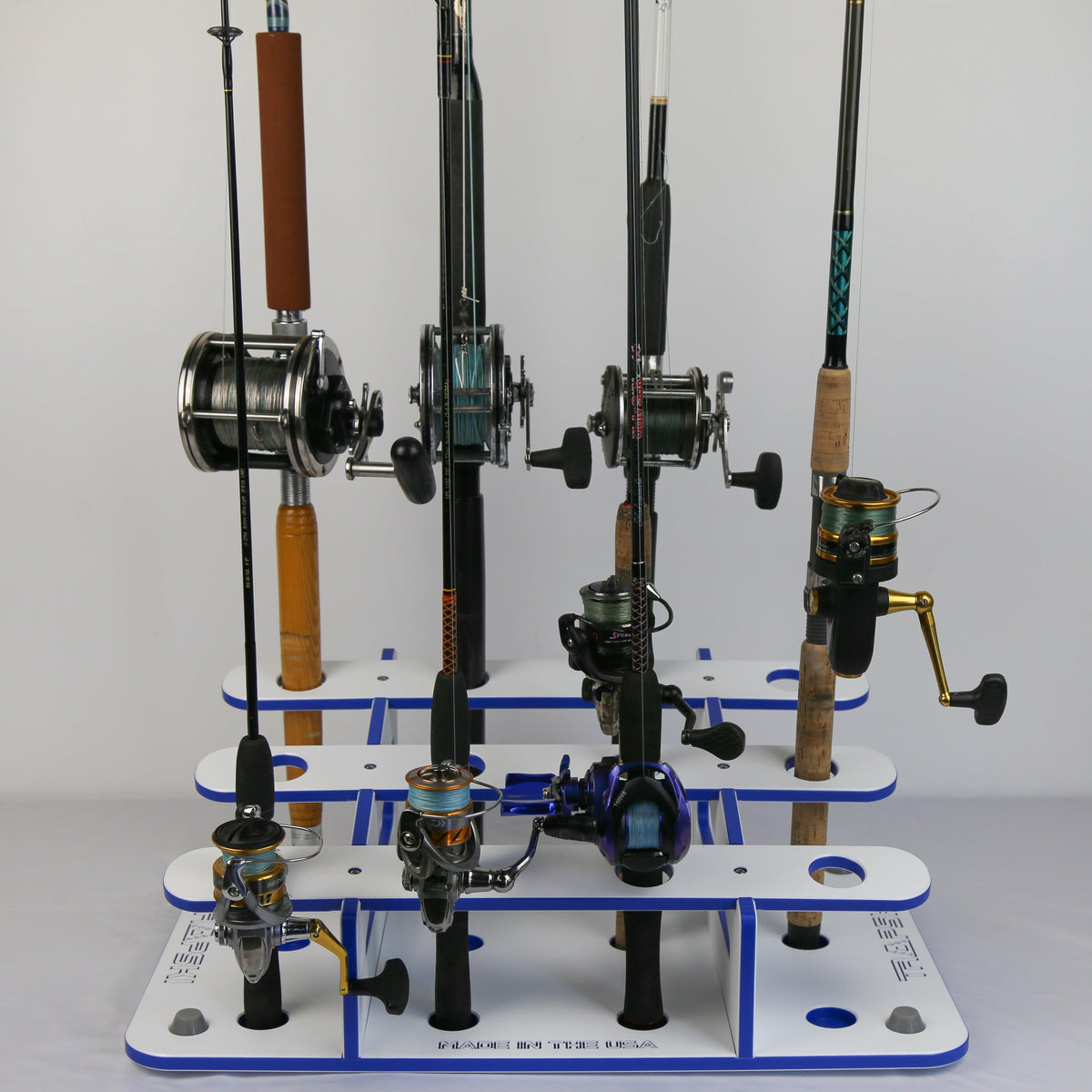 Made in the USA Fishing Rod Rack | 12 Pole Waterproof Wash-down | Dock, Garage, Boat, Storage – view 4